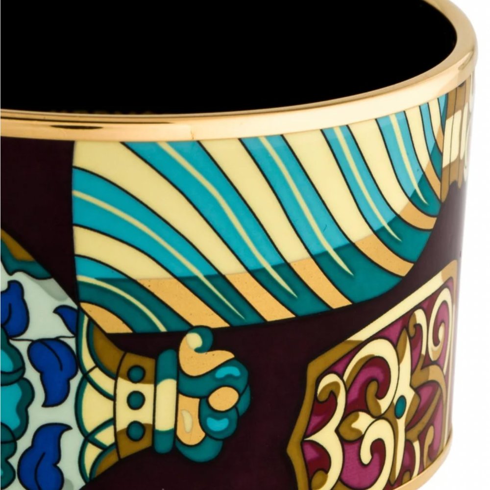 Hermes Enamel Printed Extra Wide Flacons Bracelet 65 - Picture 4 of 5